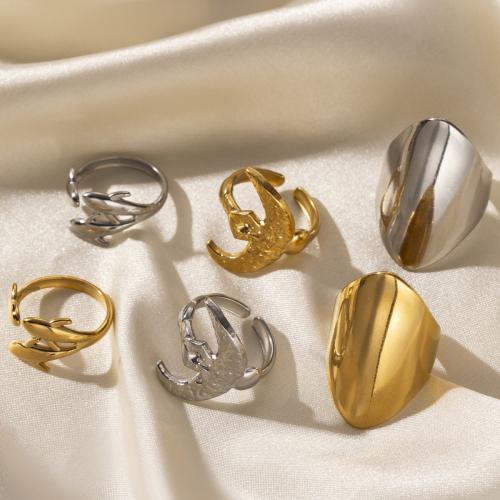 Titanium Steel Finger Ring, gold color plated, fashion jewelry, more colors for choice, Sold By PC