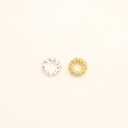 Brass Spacer Beads, DIY & micro pave cubic zirconia, more colors for choice, 3x8.50x8.50mm, Sold By PC