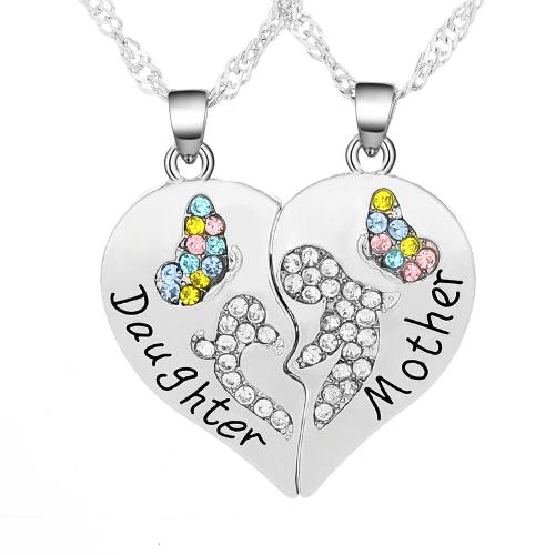 Tibetan Style Necklace, plated, 2 pieces & for woman & with rhinestone, original color, Sold By Set