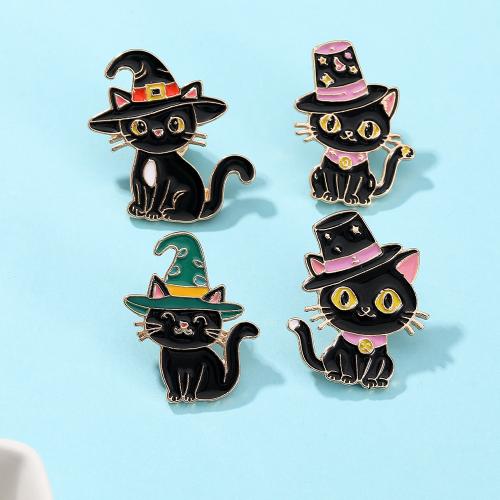 Enamel Brooch, Tibetan Style, Cat, Unisex & different styles for choice, golden, Sold By PC