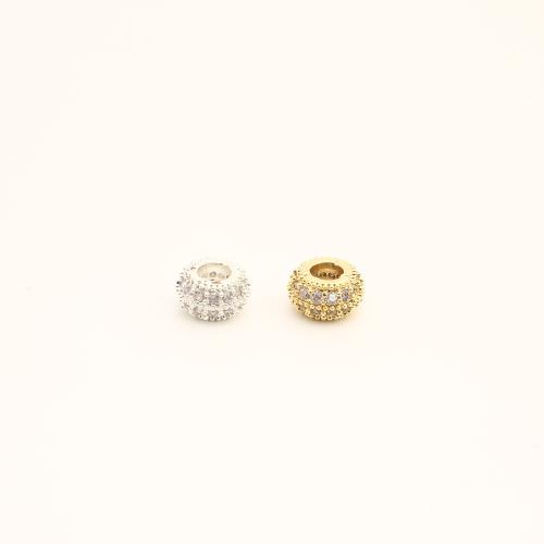 Cubic Zirconia Micro Pave Brass Beads, DIY & micro pave cubic zirconia, more colors for choice, 4x7.50x7.50mm, Sold By PC