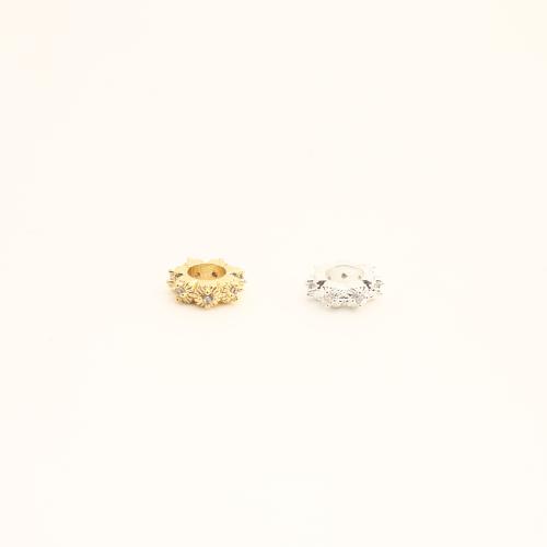 Brass Spacer Beads, DIY & micro pave cubic zirconia, more colors for choice, 2x8x8mm, Sold By PC