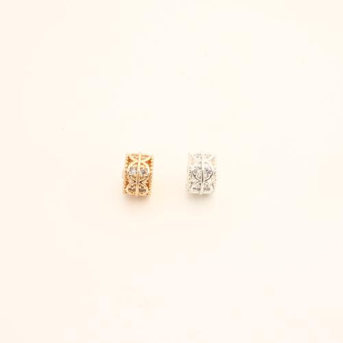 Cubic Zirconia Micro Pave Brass Beads, DIY & micro pave cubic zirconia, more colors for choice, 4.50x7.50x7.50mm, Sold By PC