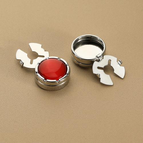 Cufflinks, Tibetan Style, Round, plated, for man & enamel, more colors for choice, Sold By Pair