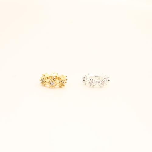 Brass Spacer Beads, DIY & micro pave cubic zirconia, more colors for choice, 3x10x10mm, Sold By PC