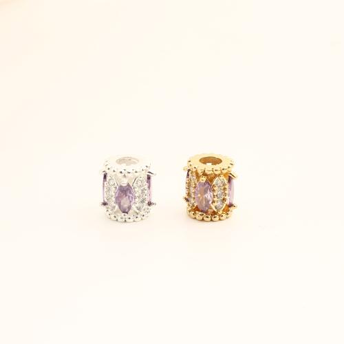 Cubic Zirconia Micro Pave Brass Beads, DIY & micro pave cubic zirconia, more colors for choice, 9x7.50x7.50mm, Sold By PC