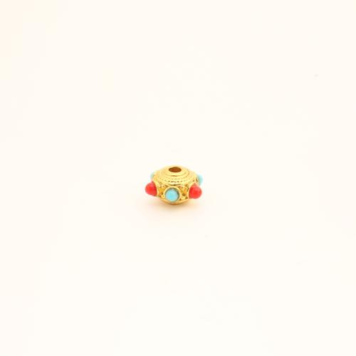 Brass Jewelry Beads, with Plastic, DIY, golden, 5x9.50x9.50mm, Sold By PC