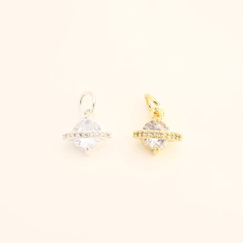 Cubic Zirconia Micro Pave Brass Pendant, DIY & micro pave cubic zirconia & hollow, more colors for choice, 15x11x9.50mm, Sold By PC