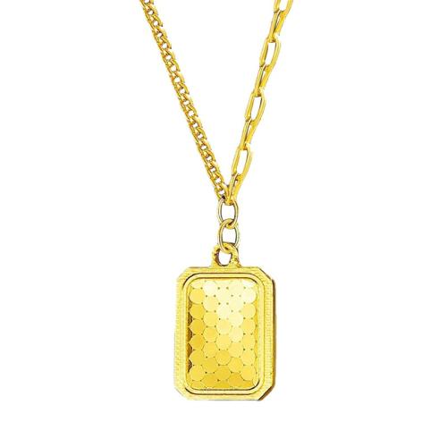 Collier en laiton, Placage, bijoux de mode, doré, protéger l'environnement, sans nickel, plomb et cadmium, 15.45x10mm, Longueur:Environ 45 cm, Vendu par PC