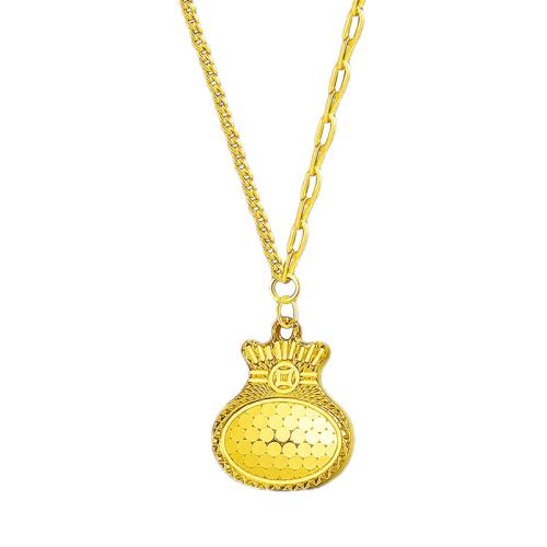 Collier en laiton, Placage, bijoux de mode, doré, protéger l'environnement, sans nickel, plomb et cadmium, 17x13.97mm, Longueur:Environ 45 cm, Vendu par PC