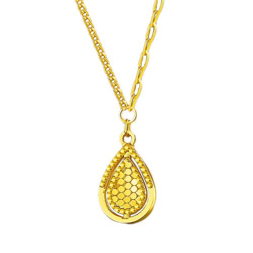 Collar de Latón, metal, Gota, chapado, Joyería, dorado, libre de níquel, plomo & cadmio, 17x10.70mm, longitud:aproximado 45 cm, Vendido por UD