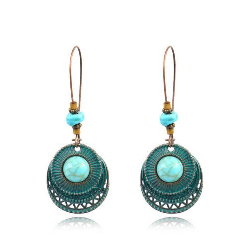 Tibetan Style Drop Earring, with Cotton Thread, plated, folk style & different styles for choice & for woman, Sold By Pair