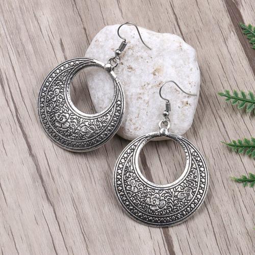 Tibetan Style Drop Earring, plated, vintage & for woman & hollow, 40x60mm, Sold By Pair