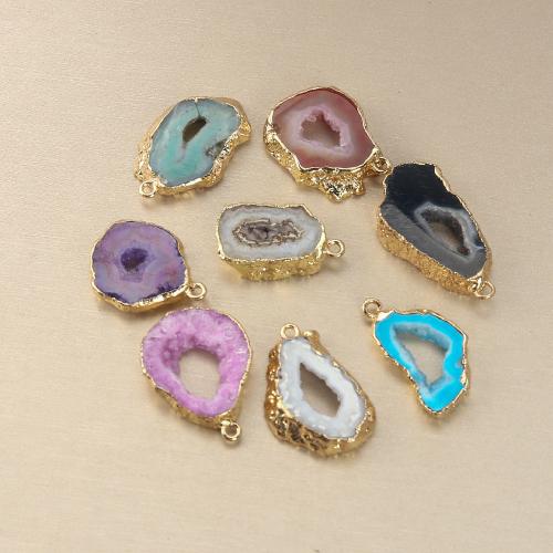 Ice Quartz Agate Pendant, Tibetan Style, with Agate, gold color plated, DIY, more colors for choice, 16.01x25.07x24.57mm, Sold By PC