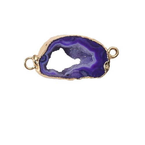 Ice Quartz Agate Connetor, Brass, with Agate, plated, DIY, more colors for choice, nickel, lead & cadmium free, 15.80x5.16x30.64mm, Sold By PC