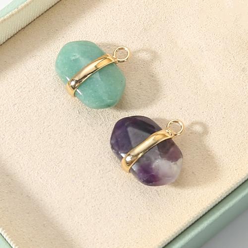 Gemstone Pendants Jewelry, Brass, with Gemstone, plated, DIY, more colors for choice, nickel, lead & cadmium free, 19.90x8.27x17.76mm, Sold By PC