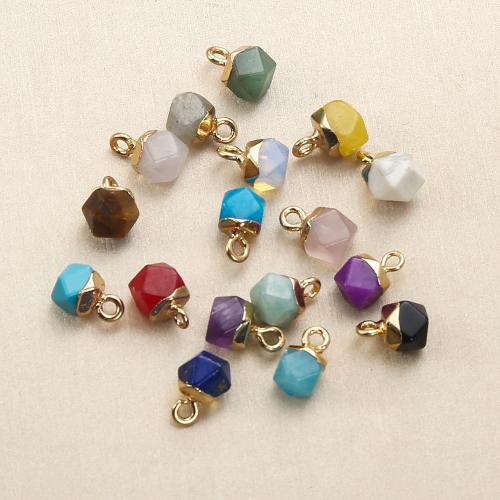 Gemstone Pendants Jewelry, Brass, with Gemstone, plated, DIY, more colors for choice, nickel, lead & cadmium free, 7.09x5.58x10.23mm, Sold By PC
