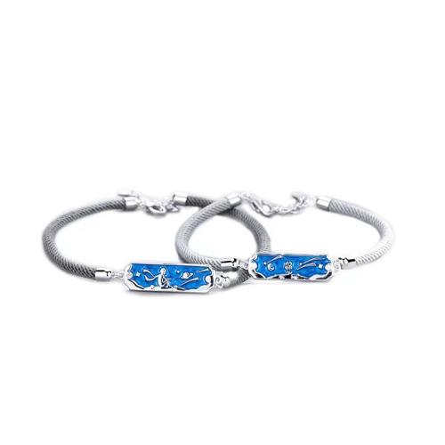 Couple Bracelet and Bangle, Nylon, with Brass, plated, fashion jewelry & enamel, more colors for choice, Sold By PC