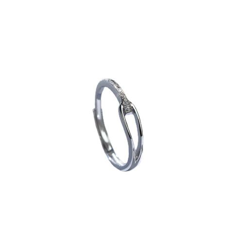 Brass Finger Ring, plated, fashion jewelry, silver color, 17x3mm, Sold By PC