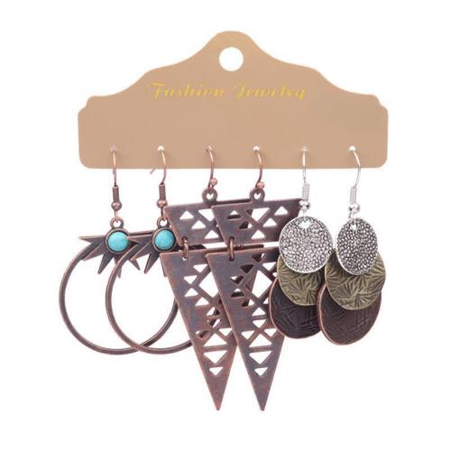 Tibetan Style Earring Set, with Cotton Thread & Seedbead & Turquoise, plated, folk style & different styles for choice & for woman & enamel, Sold By Set