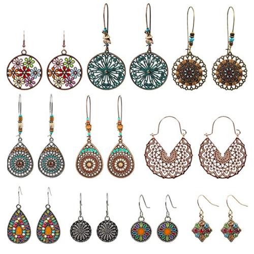 Tibetan Style Earring Set, with Seedbead, plated, folk style & different styles for choice & for woman & enamel, Sold By PC