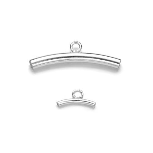 925 Sterling Silver Curved Tube Beads, DIY & different size for choice, Sold By PC
