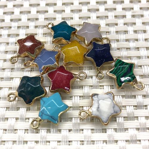 Gemstone Pendants Jewelry, with 304 Stainless Steel, Star, DIY & different materials for choice, 13x15mm, Sold By PC