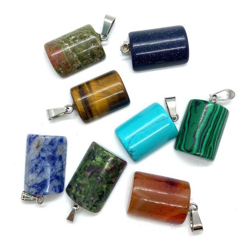 Gemstone Pendants Jewelry, with Tibetan Style, Geometrical Pattern, DIY & different materials for choice, 25x15x7mm, Sold By PC