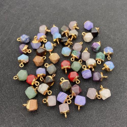 Gemstone Pendants Jewelry, with Tibetan Style, Polygon, DIY & different materials for choice, 8x12mm, Sold By PC