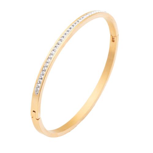 Acier inoxydable 304 bracelet ordinaire, Placage, normes différentes pour le choix & pour femme & avec strass, plus de couleurs à choisir, Vendu par PC