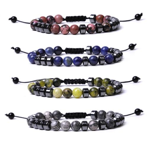 pierre gemme bracelet, avec cordon de polyester, différents matériaux pour le choix & pour femme, Longueur:Environ 7.1-9.1 pouce, Vendu par PC
