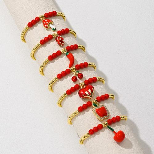Brass Bracelet & Bangle, plated, fashion jewelry & enamel, more colors for choice, Sold By PC