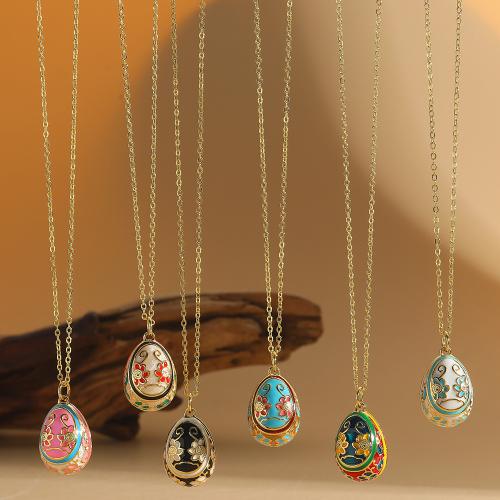 Brass Necklace, plated, fashion jewelry & enamel, more colors for choice, nickel, lead & cadmium free, Sold By PC