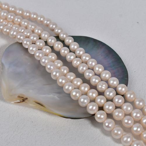 Natural Freshwater Pearl Loose Beads, Slightly Round, DIY, white, 9x10mm, Sold By Strand