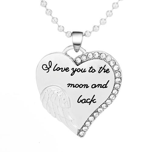 Tibetan Style Jewelry Necklace, plated, wave chain & for woman & with rhinestone, original color, Sold By PC