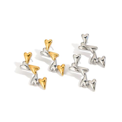 Stainless Steel Stud Earrings, 304 Stainless Steel, plated, fashion jewelry & for woman, more colors for choice, Sold By Pair