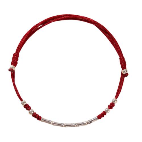 Messing-Armbänder, Messing, mit Knotenschnur, plattiert, Modeschmuck, zwei verschiedenfarbige, frei von Nickel, Blei & Kadmium, 2mm, Länge:18.8 cm, verkauft von PC