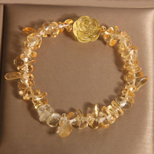 Quartz Bracelets, Citrine, fashion jewelry, yellow, 5-8*8-12mm, Length:18.5 cm, Sold By PC