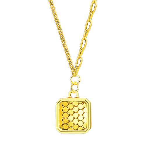 Messing Halskette, plattiert, Modeschmuck, goldfarben, frei von Nickel, Blei & Kadmium, 12.35x10mm, Länge:ca. 45 cm, verkauft von PC