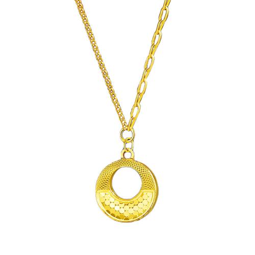 Brass Necklace, plated, fashion jewelry, gold, nickel, lead & cadmium free, 15.93x13.60mm, Length:Approx 45 cm, Sold By PC
