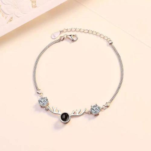 Brass Miniature Projection Bracelet, with Glass, plated, fashion jewelry & with rhinestone, more colors for choice, nickel, lead & cadmium free, 21x19mm, Length:Approx 19 cm, Sold By PC