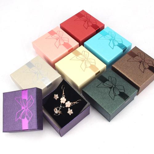Jewelry Gift Box, Paper, Square, hot stamping, more colors for choice, 70x70x35mm, Sold By PC