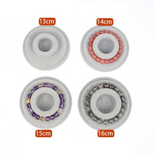 PE Plastic Bead Design Board, with Flocking Fabric, Round, different size for choice, grey, Sold By PC