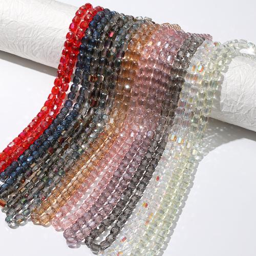 Crystal Beads, barrel, plated, DIY, more colors for choice, 8mm, Approx 100PCs/Strand, Sold By Strand