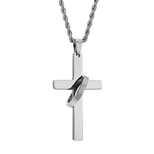 Titanium Steel Pendants, Cross, DIY & different styles for choice, original color, 30x50mm, Sold By PC