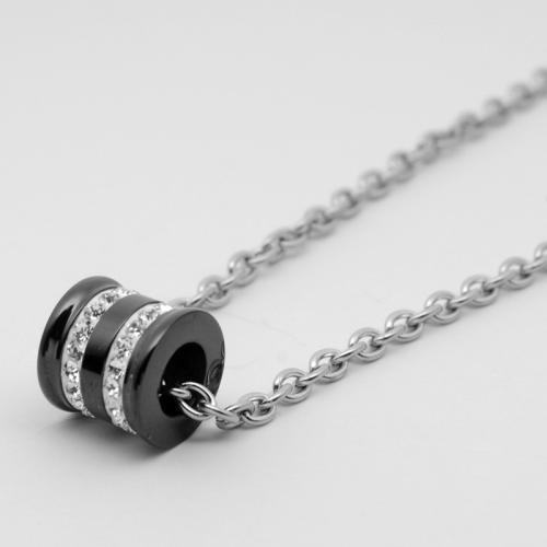 316L Stainless Steel Necklace, plated, cross chain & for man & with rhinestone, more colors for choice, Length:Approx 20-31.5 Inch, Sold By PC