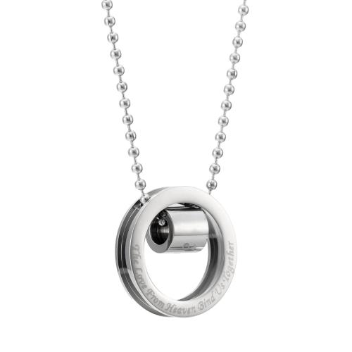 Titanium Steel Necklace, Donut, Unisex & different size for choice & ball chain, original color, Sold By PC