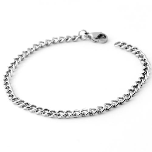 304 Stainless Steel Bracelet, different length for choice & Unisex & different size for choice, original color, Sold By PC