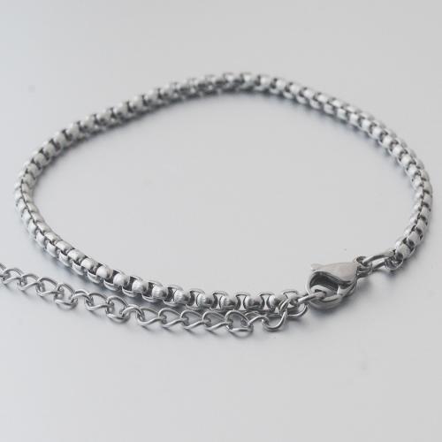 304 Stainless Steel Bracelet, with 2inch extender chain, different length for choice & Unisex & different size for choice, original color, Sold By PC