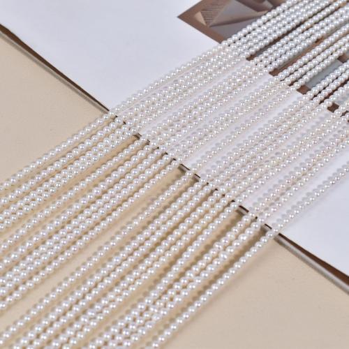Natural Freshwater Pearl Loose Beads, Flat Round, DIY, white, 2.50x3mm, Sold By Strand